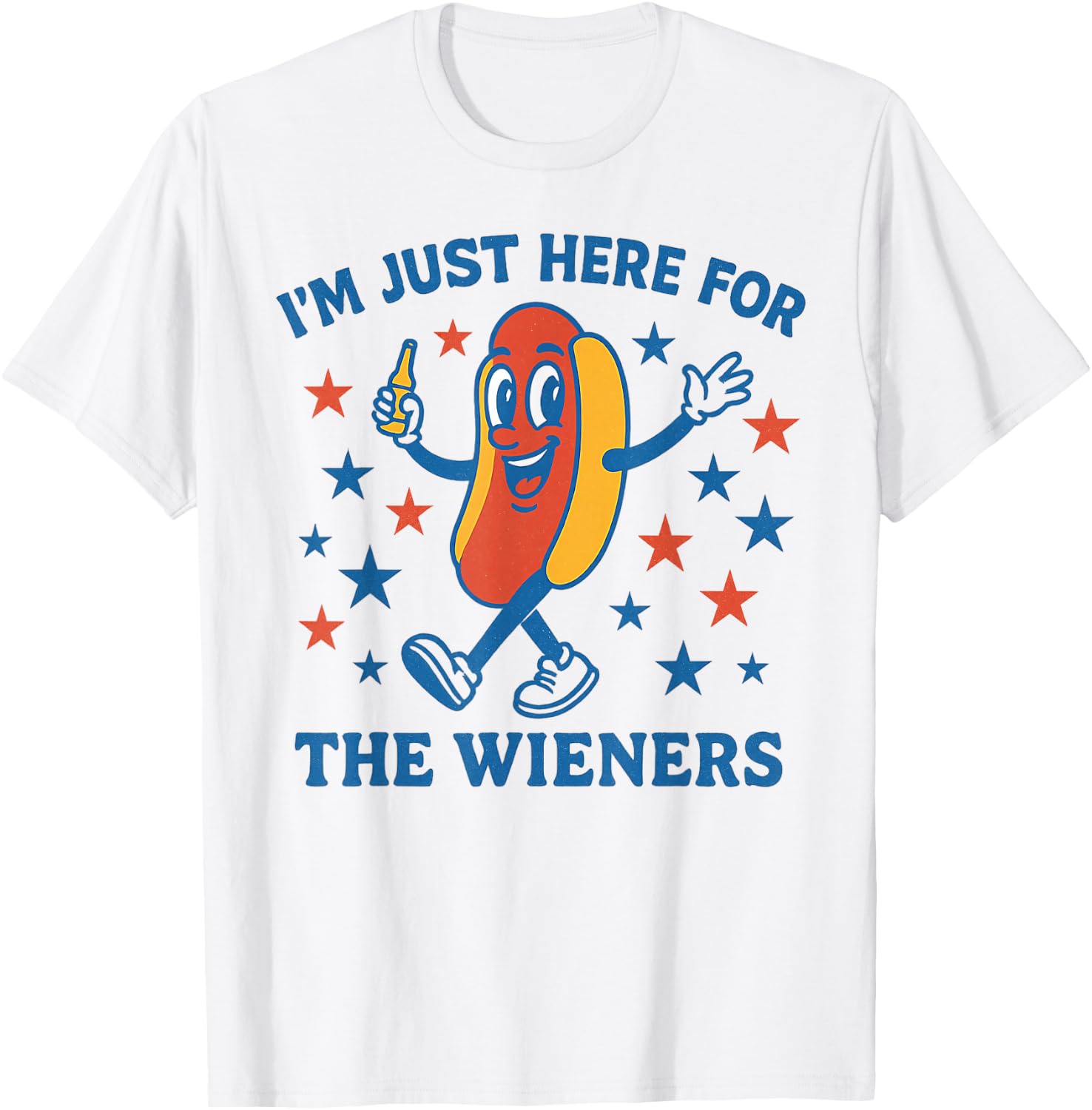 Im Only Here for the Wieners Design T-Shirt - T-Shirt | White
