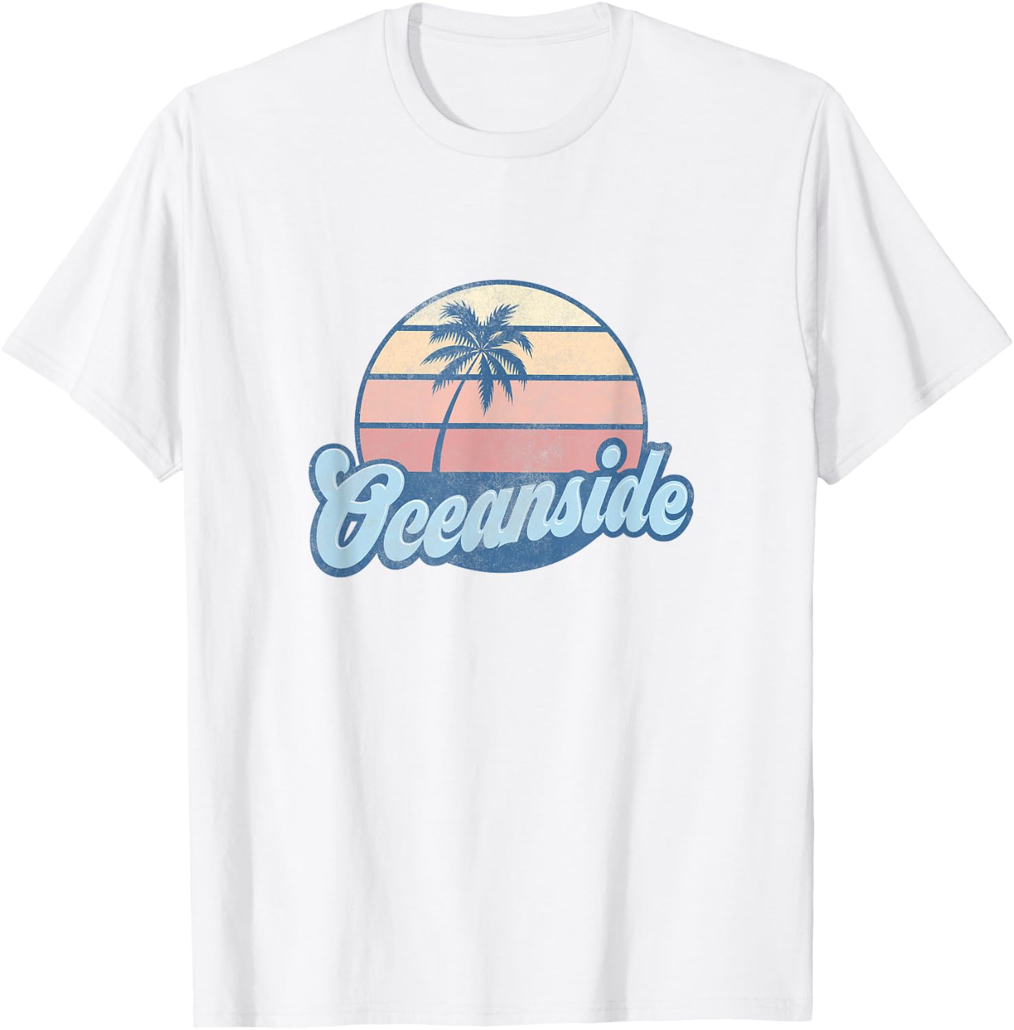 Oceanside California CA T Shirt Vintage 70s Retro Surfer T-Shirt - T-Shirt | White