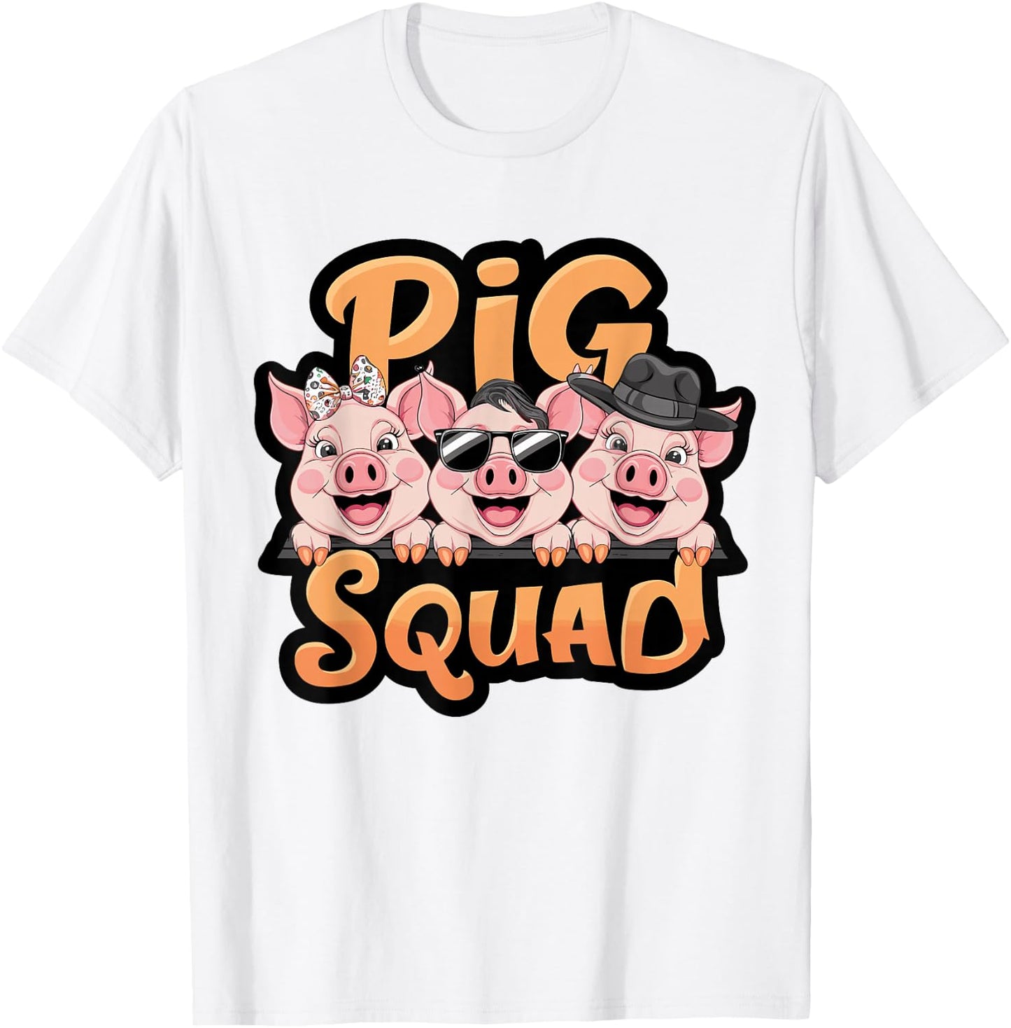 Pig Squad for Pig Lover Stuff | Kids Pig T-Shirt - T-Shirt | White