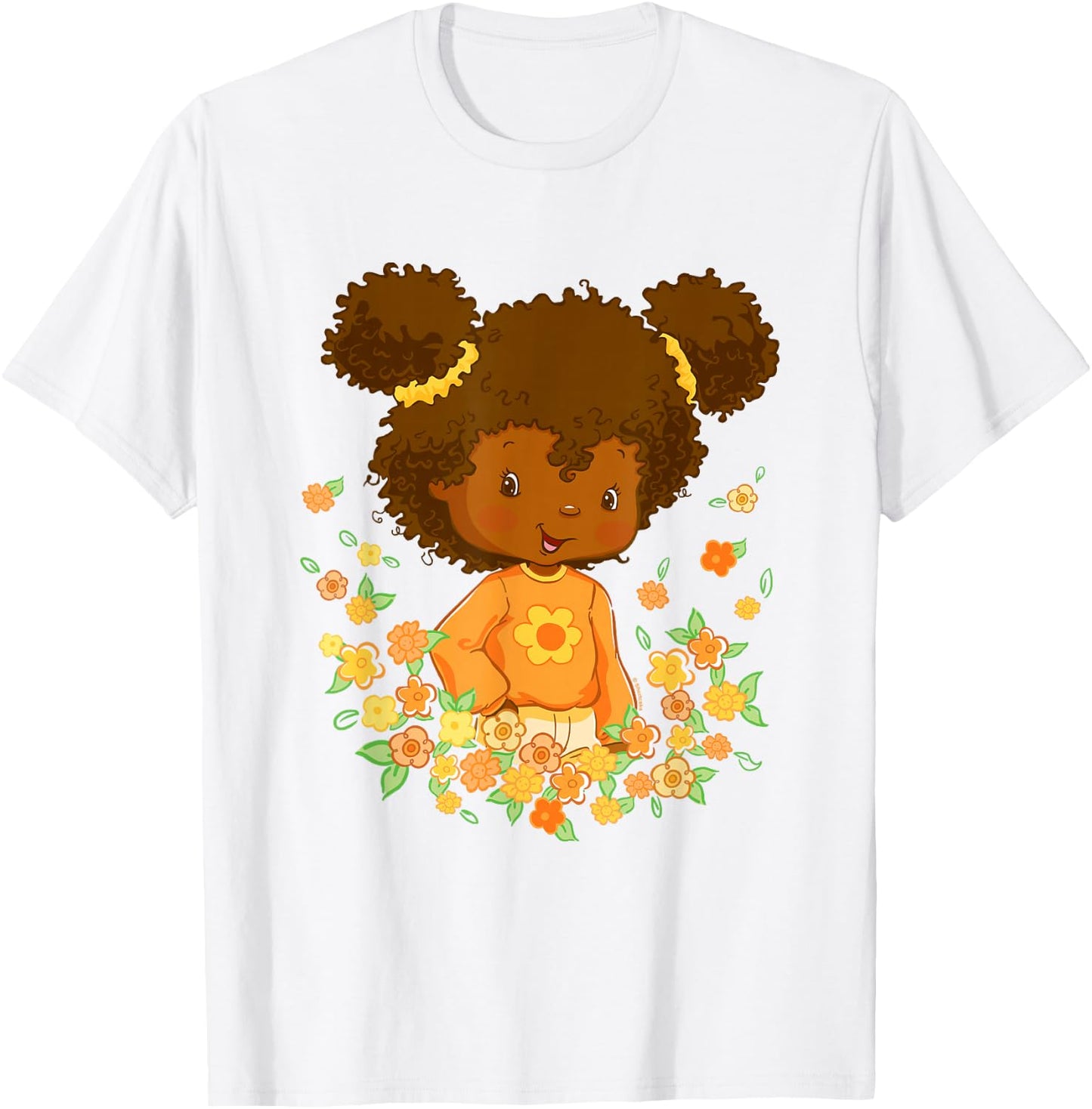 Strawberry Shortcake Orange Blossom Floral Big Chest Logo T-Shirt - T-Shirt | White