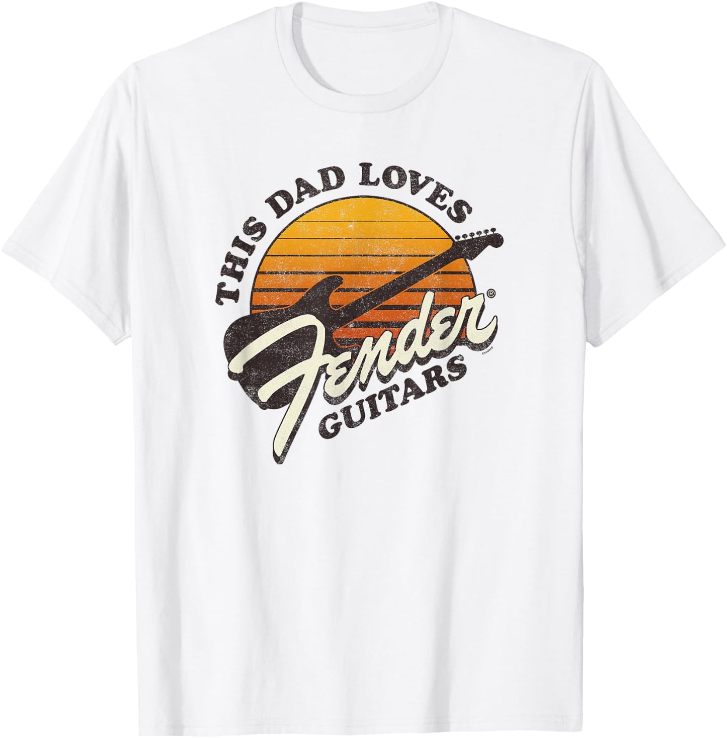 Fender Father's Day This Dad Loves Fender Guitars , gray, s T-Shirt - T-Shirt | White