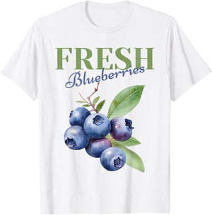 Fresh Blueberries Homestead Homegrown Farmhouse Farmer T-Shirt - T-Shirt | White