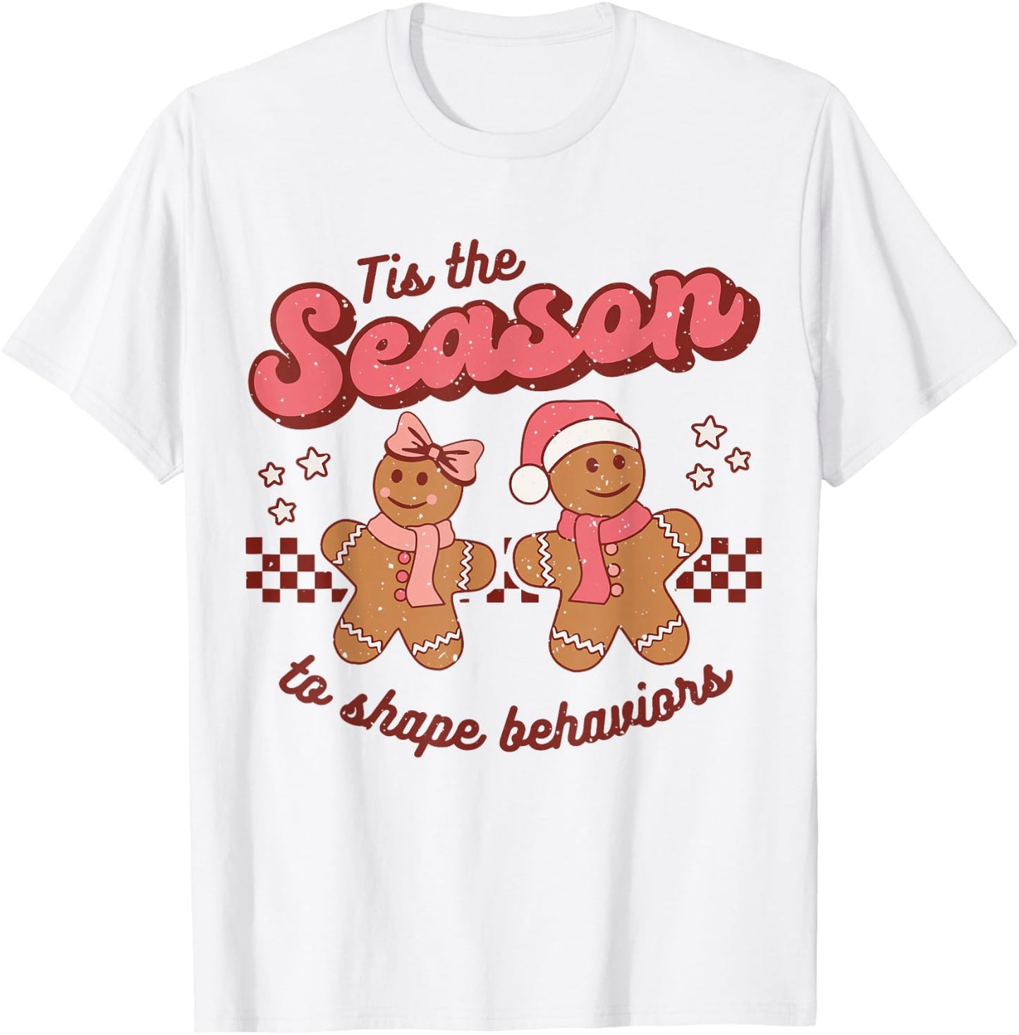 Christmas ABA Behavior Therapy Retro RBT Technician Xmas T-Shirt - T-Shirt | White