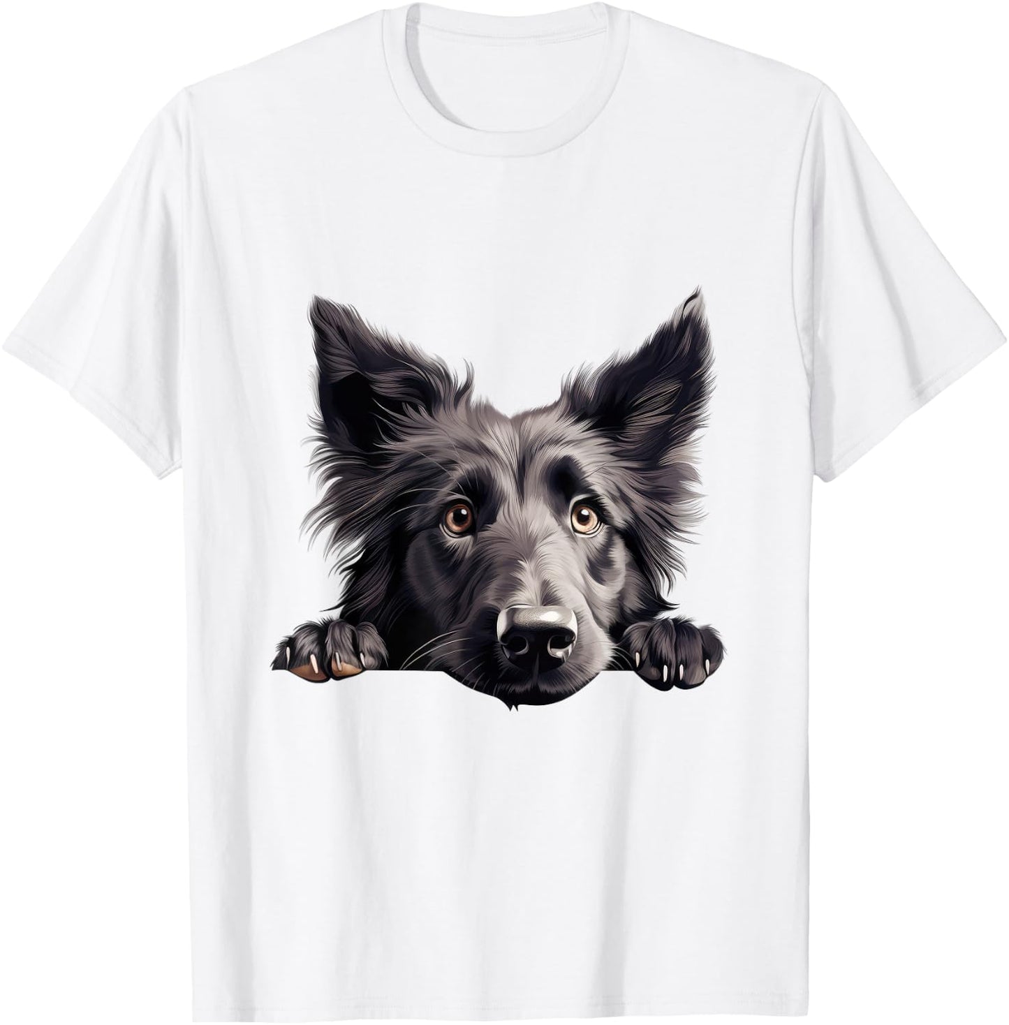 Dog Breed Puppy Belgian Sheepdog Looking for Cuddling T-Shirt - T-Shirt | White