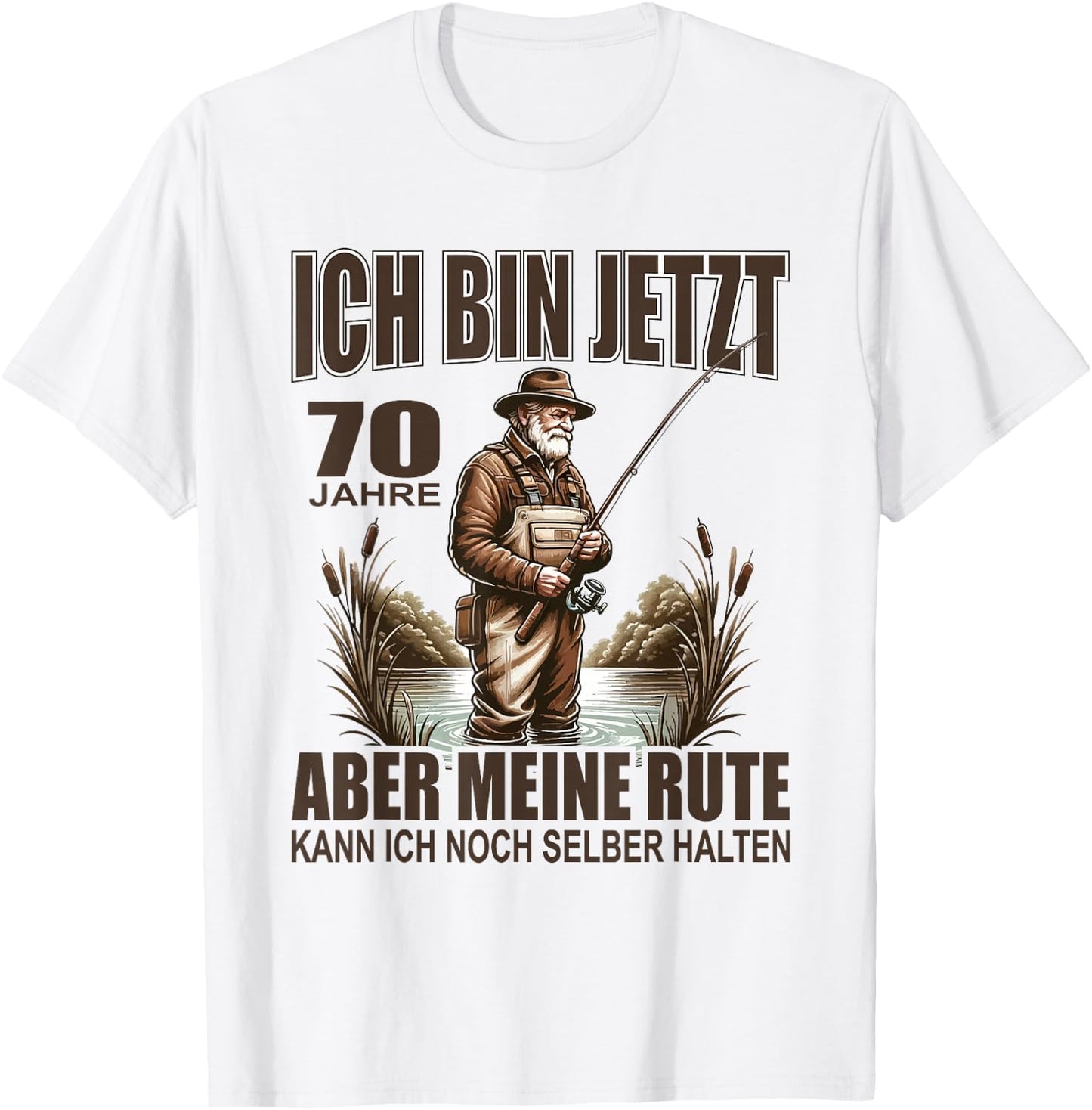 Rentner Funny Fisherman Slogan for 70th Birthday Fisherman , silver T-Shirt - T-Shirt | White