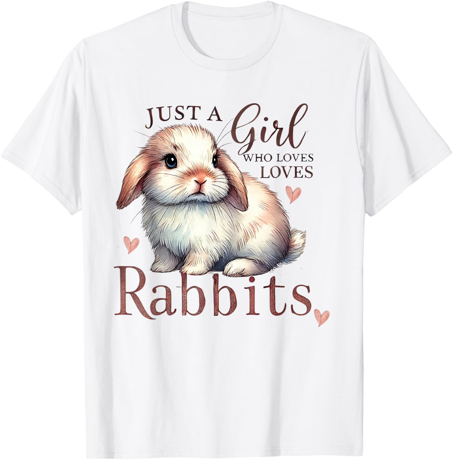 Just A Girl Who Loves Rabbits Cute Toddlers Kids Mom Rabbit T-Shirt - T-Shirt | White