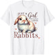 Just A Girl Who Loves Rabbits Cute Toddlers Kids Mom Rabbit T-Shirt - T-Shirt | White