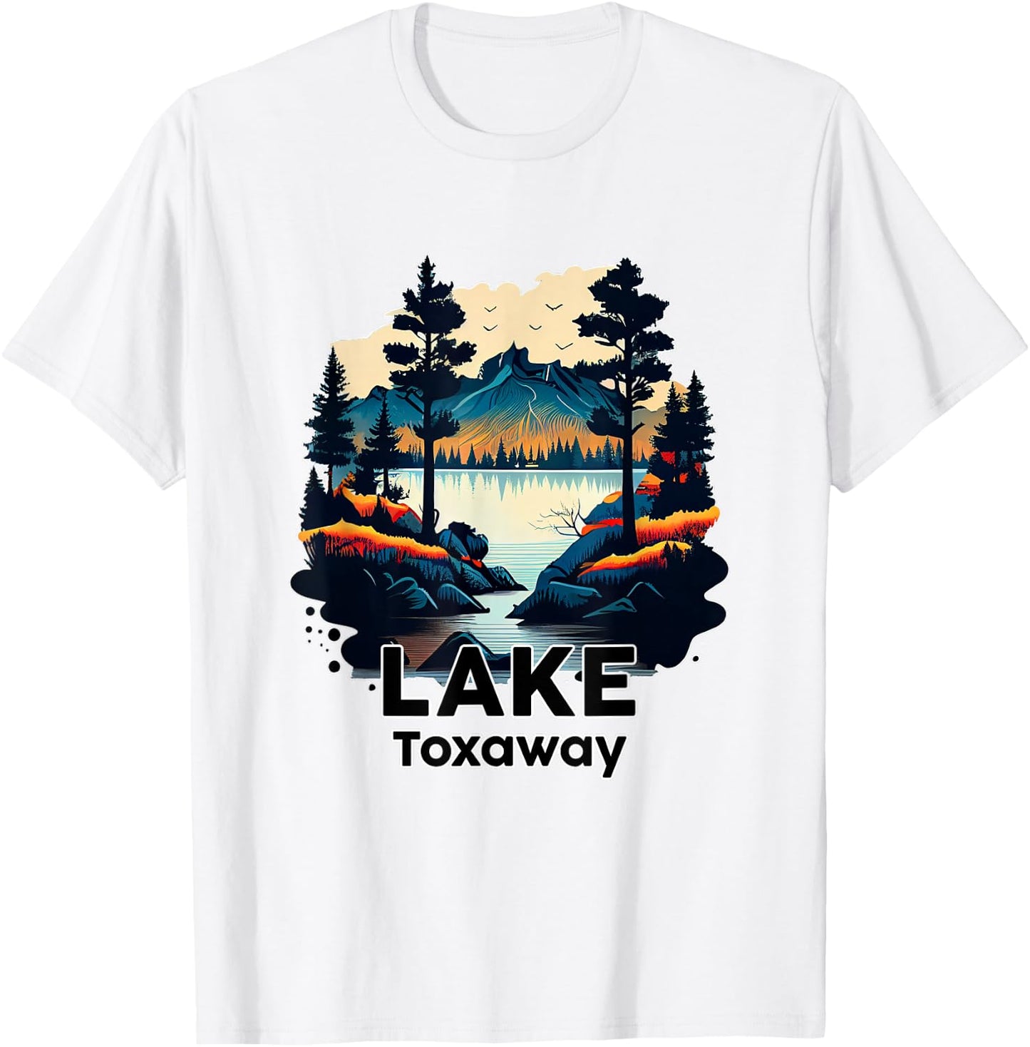 Lake Toxaway Retro Minimalist Lake Toxaway T-Shirt - T-Shirt | White