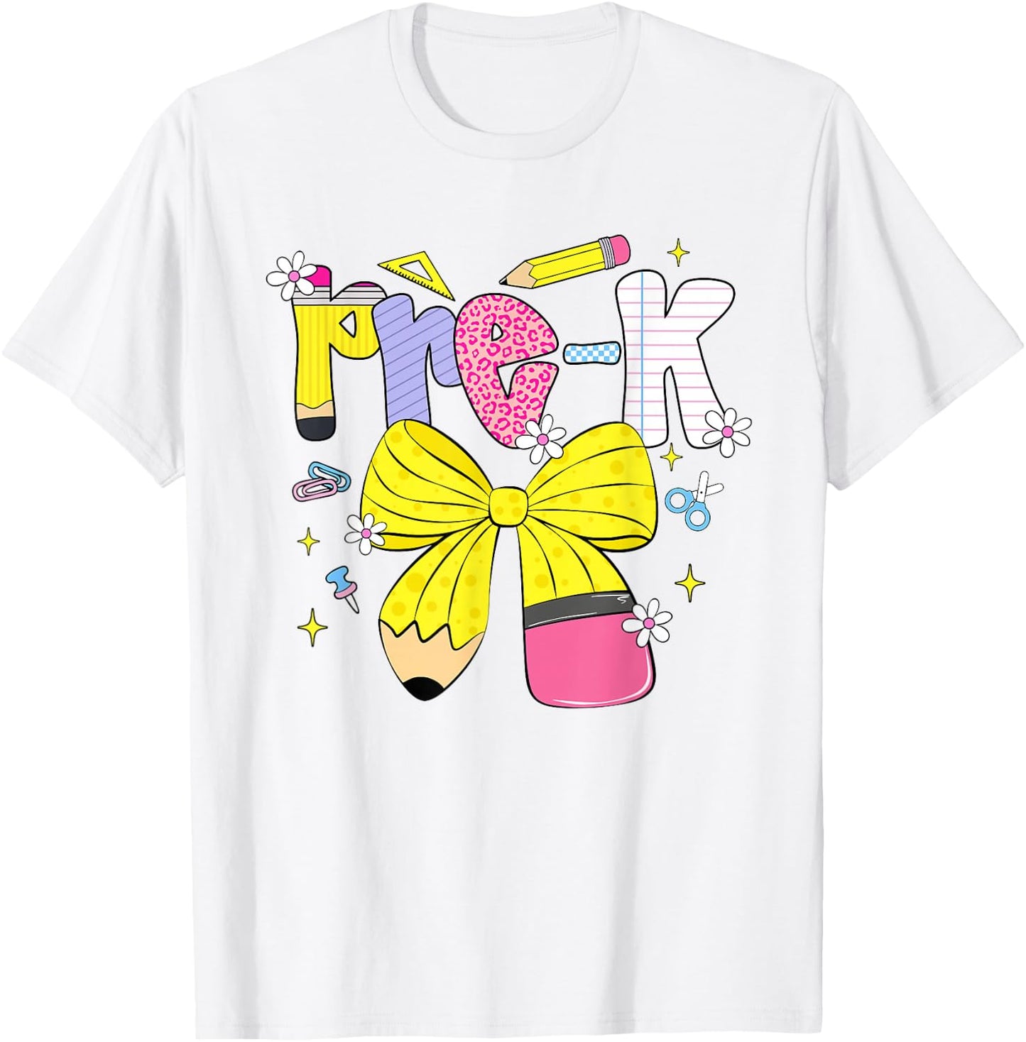 Preppy Pre-k Back to School Pencil Student Teacher Kid T-Shirt - T-Shirt | White