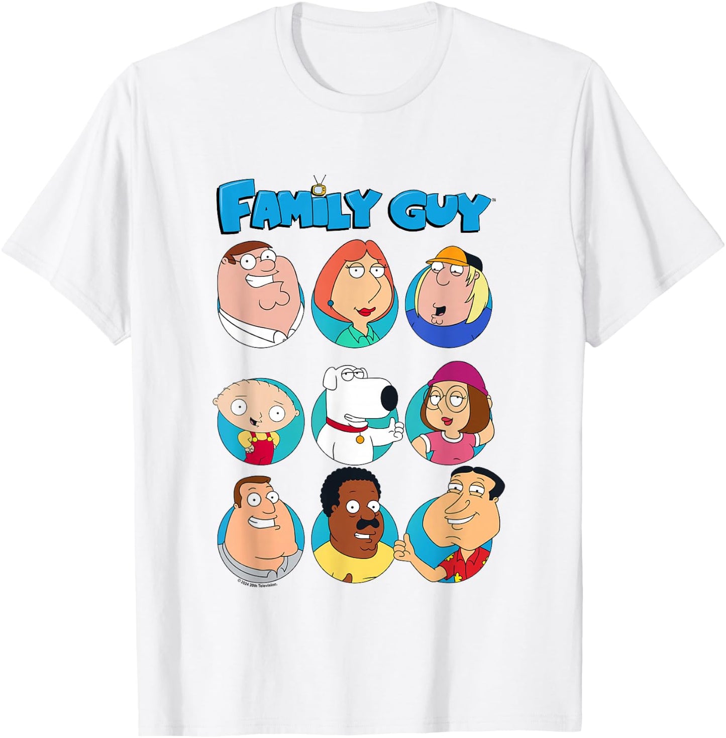 Family Guy Quahog's First Family Group Box Up , Blue, S T-Shirt - T-Shirt | White