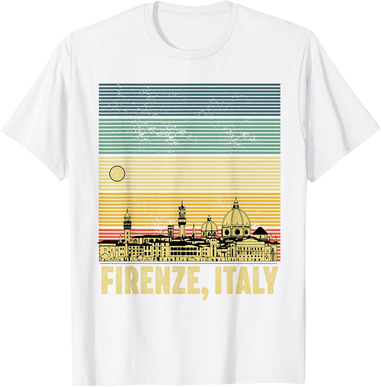 souvenirs from italy firenze Florence retro vintage skyline T-Shirt - T-Shirt | White