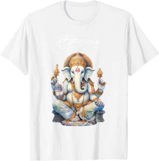 Ganesh Chaturthi-Feierlichkeiten Traditionelle Ganesh T-Shirt - T-Shirt | White
