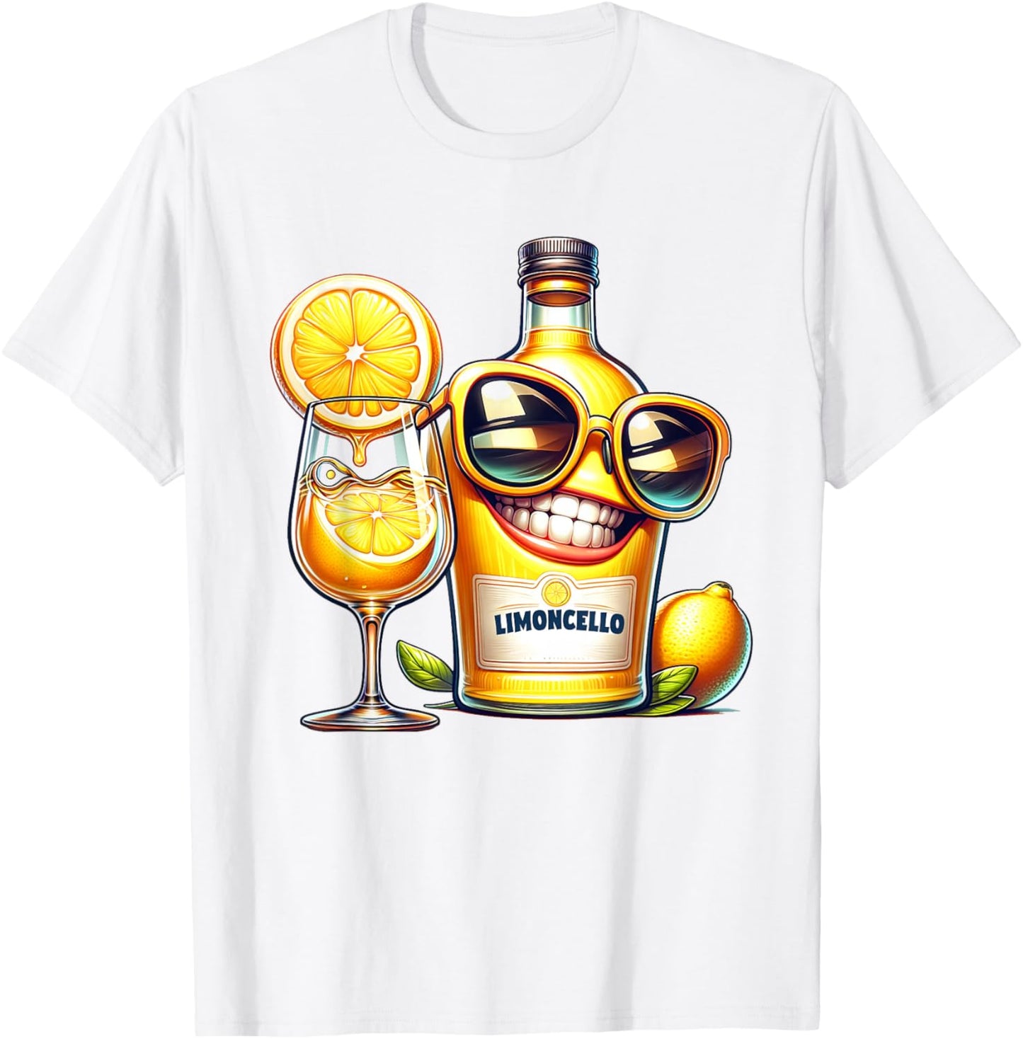 Limoncello Lemon Sunglasses Italia Drink , White T-Shirt - T-Shirt | White