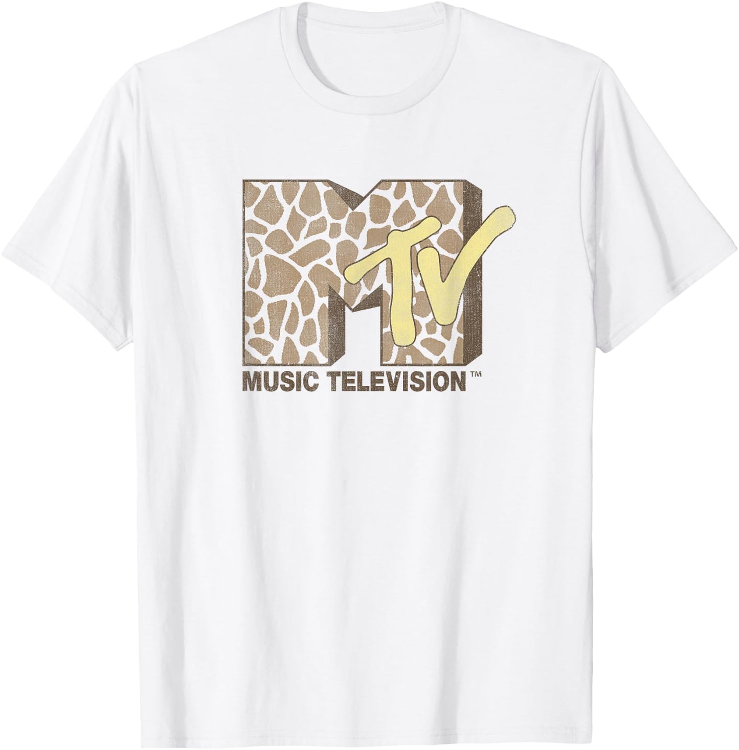 MTV Giraffe Print MTV Logo T-Shirt - T-Shirt | White