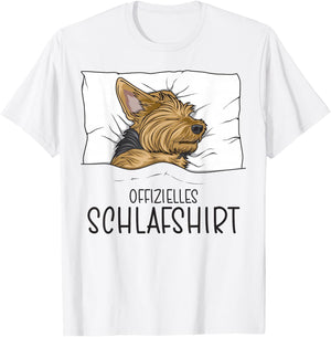Offizielles Schlafshirt Yorkie Schlafanzug Yorkshire Terrier T-Shirt - T-Shirt | White