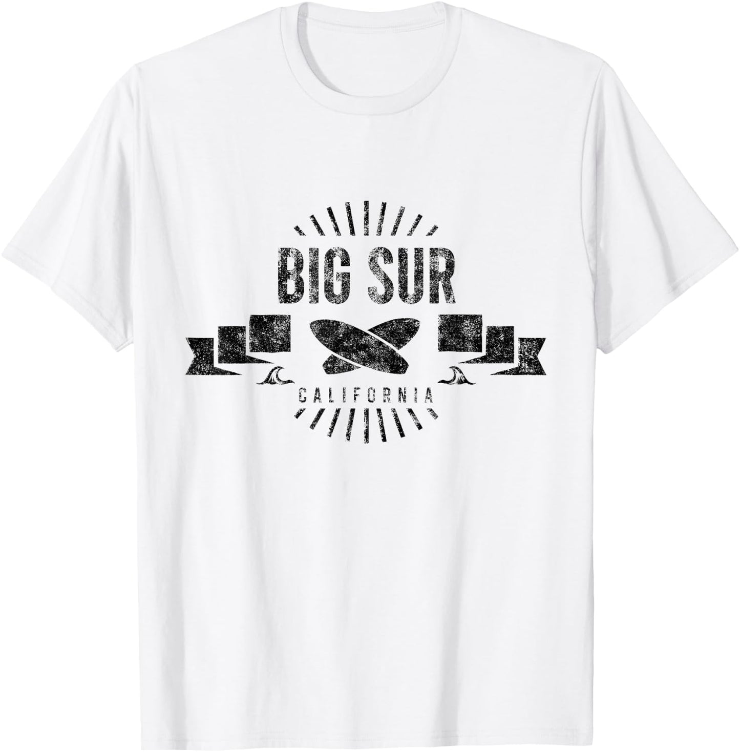 Big Sur Surf Cali Vintage Surfing Beach Retro Surfboard Men Women Girls Kids T-Shirt - T-Shirt | White
