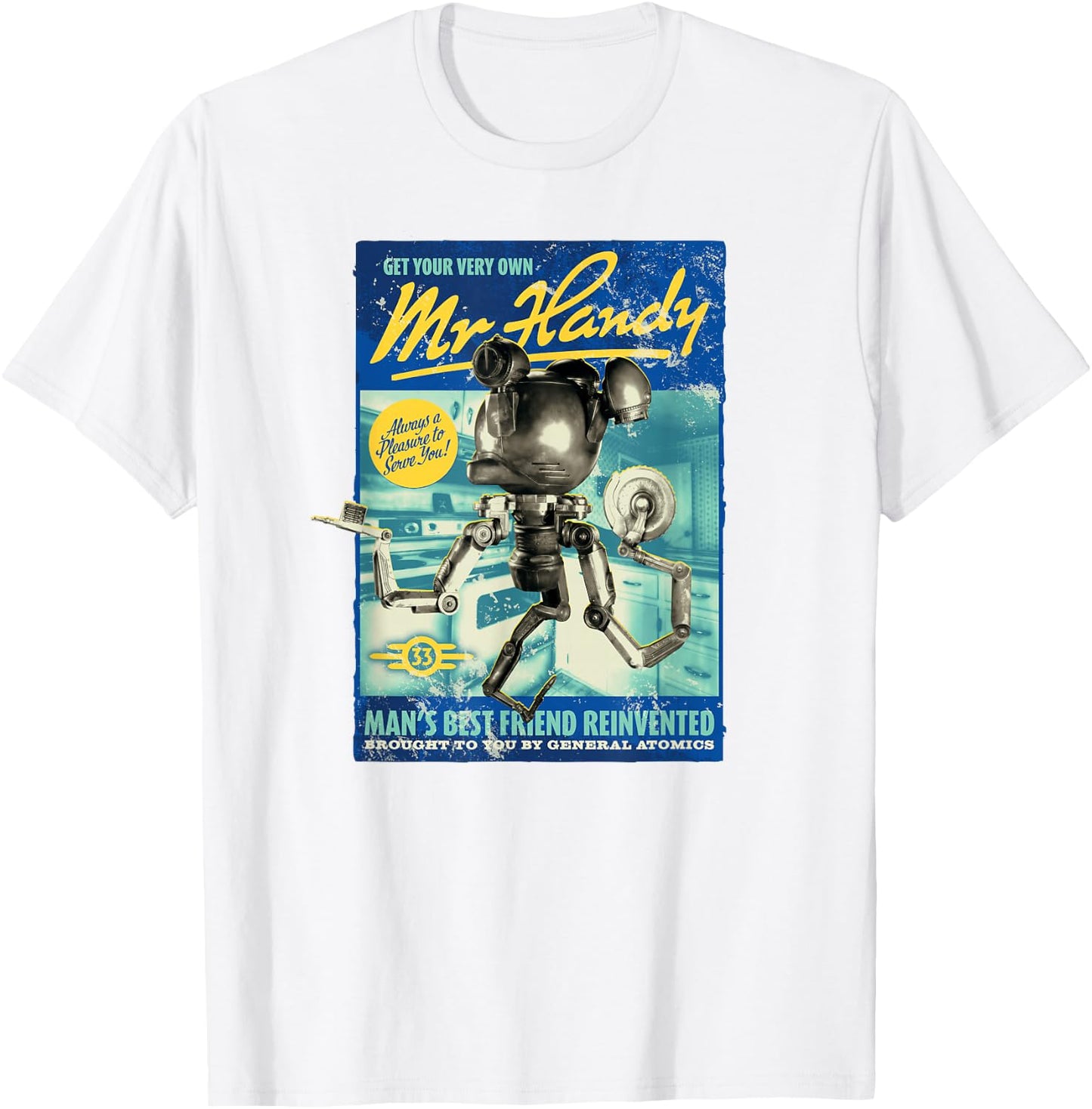 Fallout - Mr. Handy , blue T-Shirt - T-Shirt | White