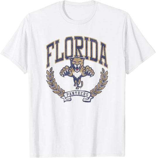 Florida Panthers Vintage Victory Gray Officially Licensed T-Shirt - T-Shirt | White