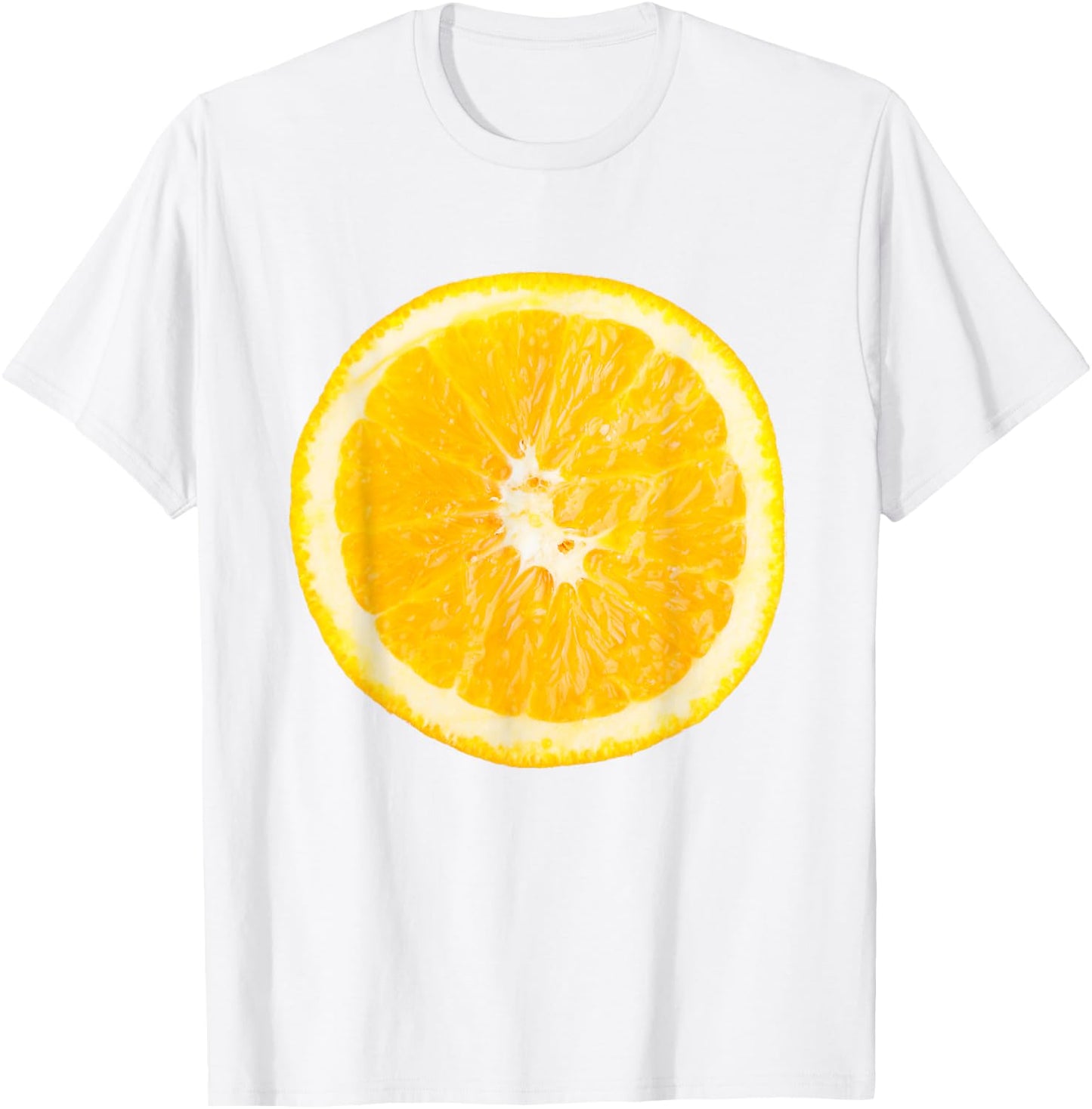 Orange Fruit Sliced Halloween Funny Halloween Design T-Shirt - T-Shirt | White
