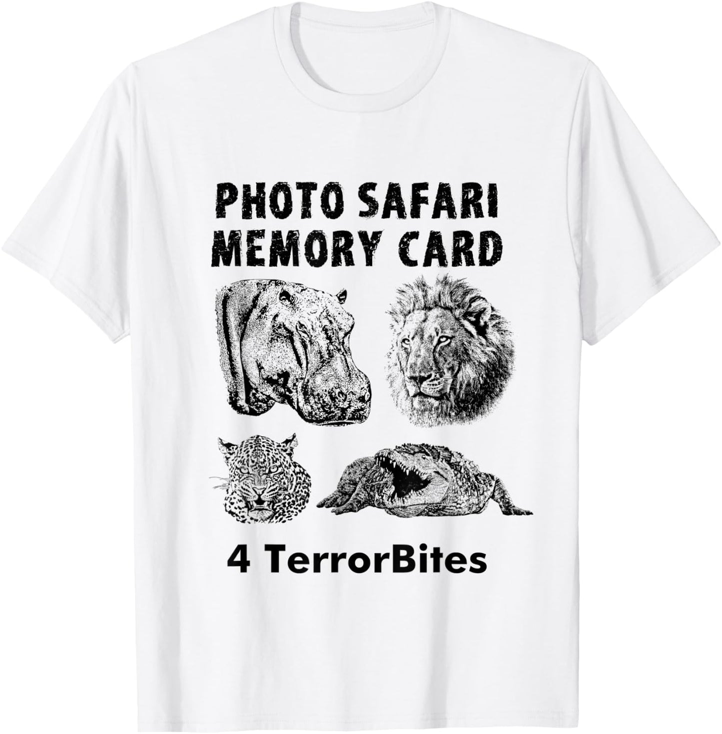 Foto Safari lustige Speicherkarte Terrorbite Artwork T-Shirt - T-Shirt | White
