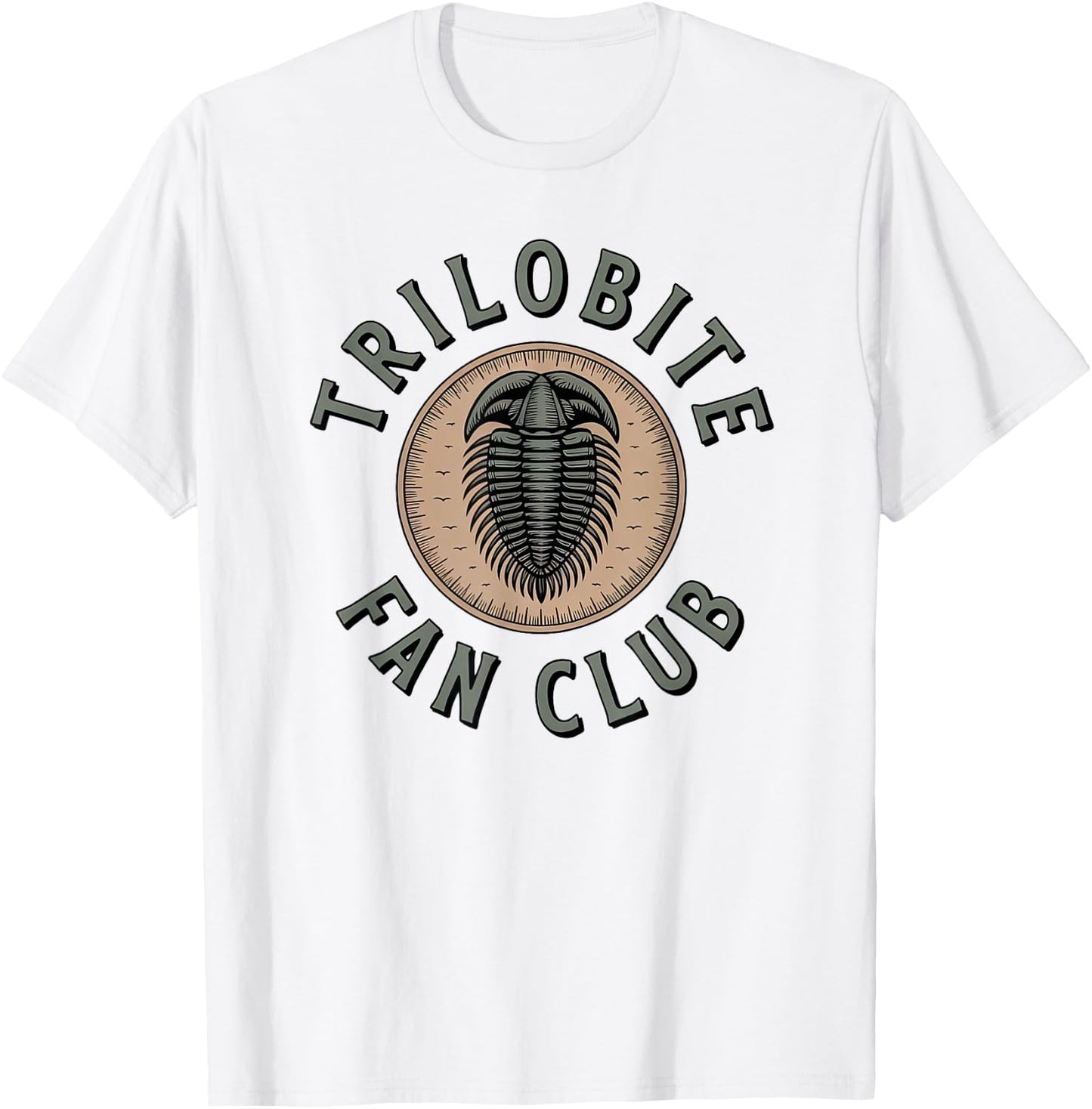 Trilobite Enthusiast Vintage Circle Logo Fossil Club Design T-Shirt - T-Shirt | White