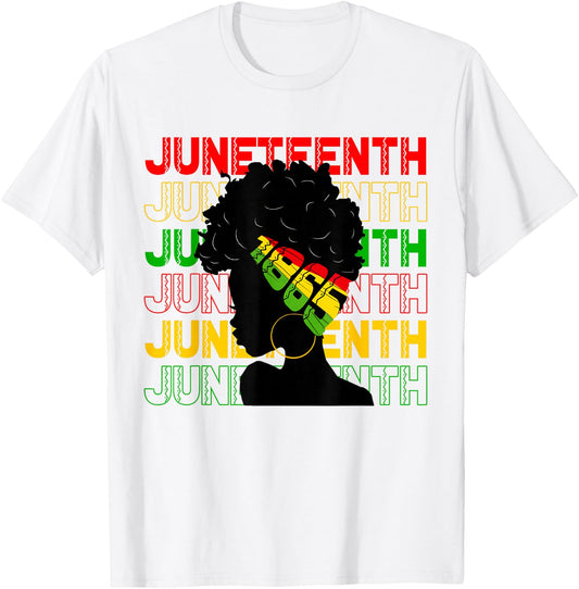Juneteenth Afro Hair Pride African American Men Women Kid T-Shirt - T-Shirt | White