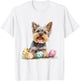 Yorkie Yorkshire Terrier Dog Breed Happy Easter Men Women T-Shirt - T-Shirt | White