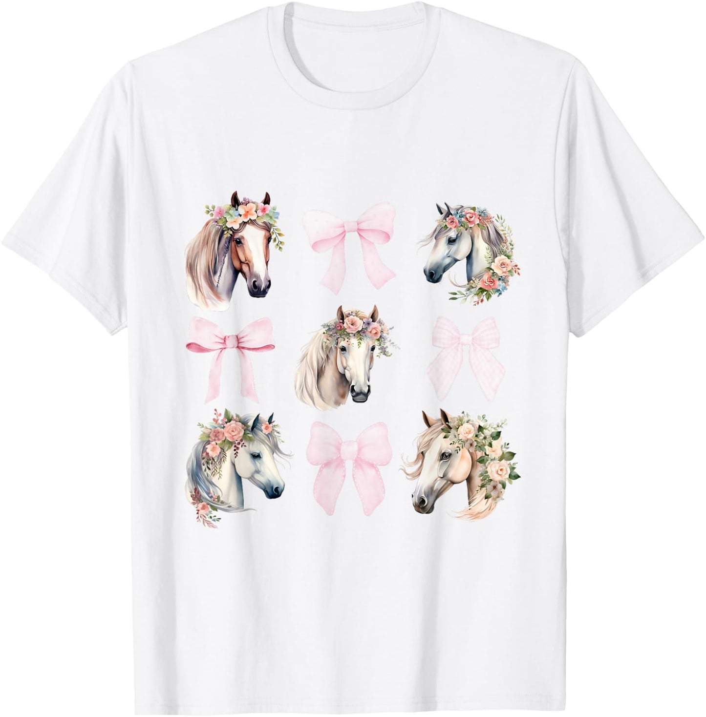 Coquette Horse Riding Wild Flowers Horse Lover T-Shirt - T-Shirt | White