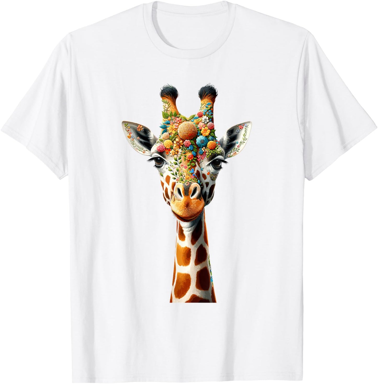 Floral Aesthetic Giraffe Lover Shirt Giraffe T-Shirt - T-Shirt | White