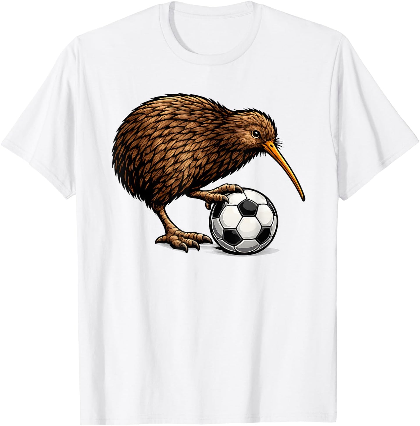 Lustiger Kiwi-Vogel mit Fußball Neuseeland Fan Design T-Shirt - T-Shirt | White