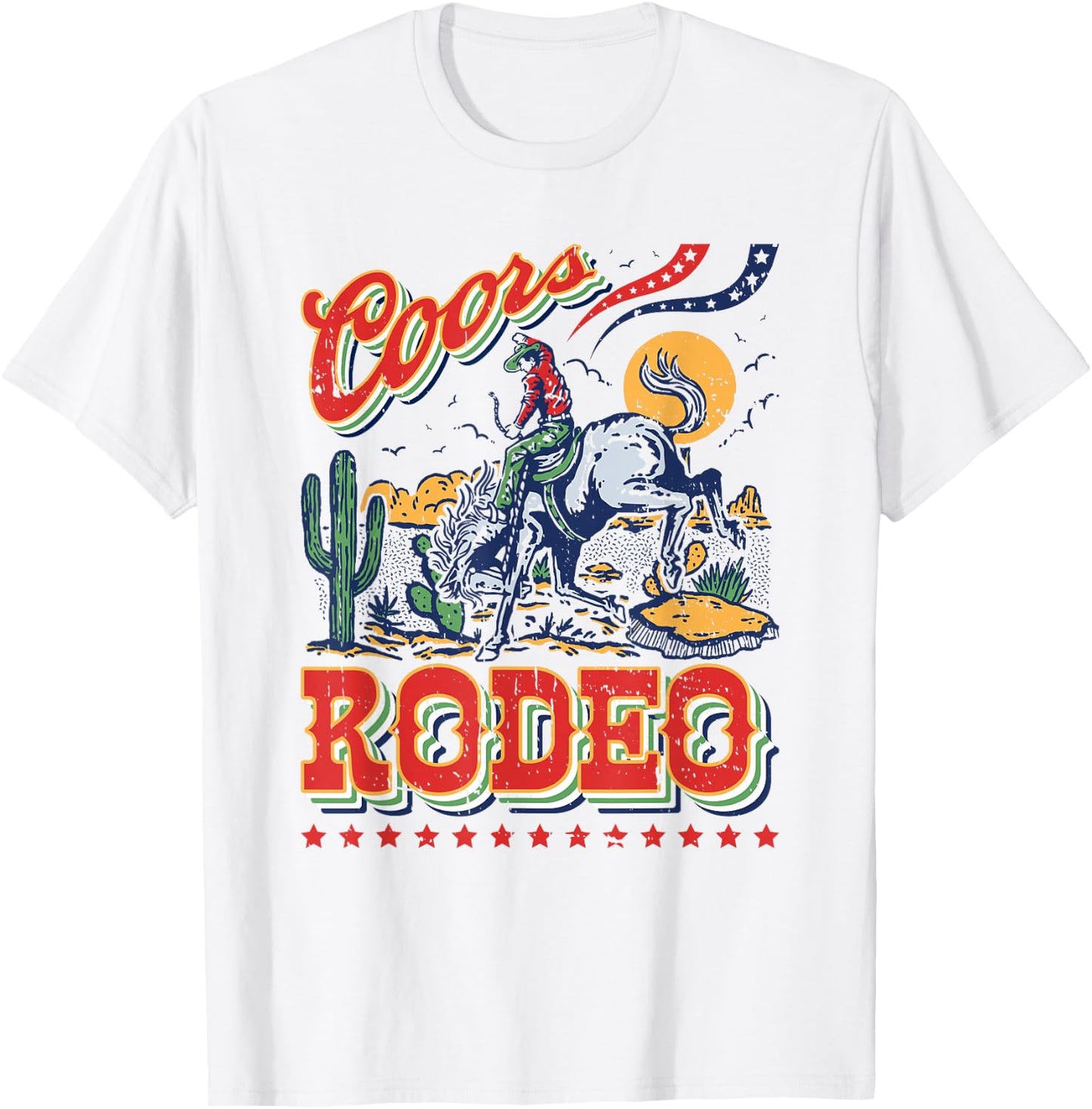 Vintage Rindsleder Reiten Coors Cowboys Western Country Rodeo T-Shirt - T-Shirt | White