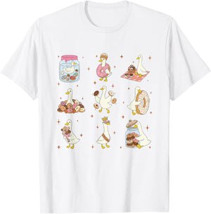Women Donut Lover Silly Goose Party Donuts Bakery Lover T-Shirt - T-Shirt | White