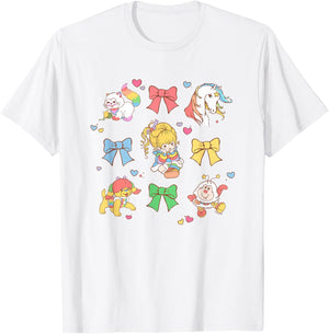 Rainbow Brite Unicorn Bows & Sprites Jumble T-Shirt - T-Shirt | White