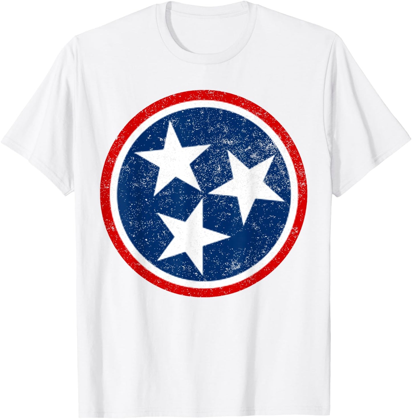 Tennessee Volunteer State - Distressed Tristar Flag Shirt T-Shirt - T-Shirt | White