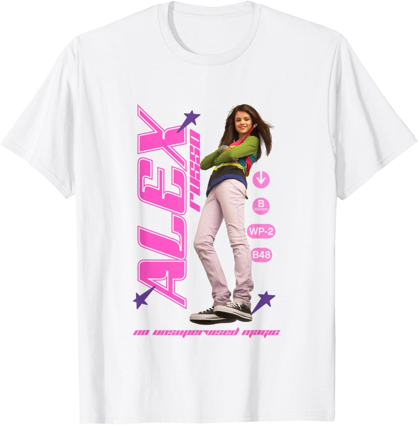 Disney Wizards of Waverly Place Alex Russo Girly Big Poster , white, S T-Shirt - T-Shirt | White