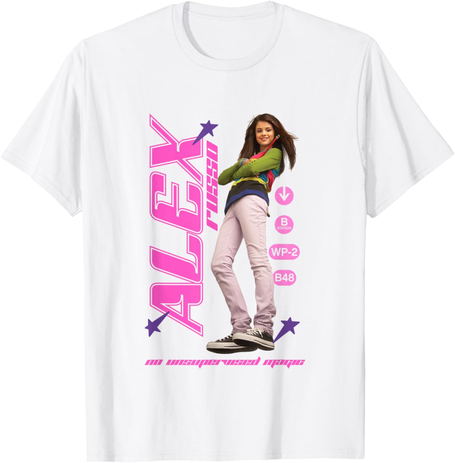 Disney Wizards of Waverly Place Alex Russo Girly Big Poster , white, S T-Shirt - T-Shirt | White