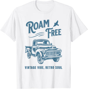Vintage Pickup Truck Pick Up V8 Retro Style Classic Car T-Shirt - T-Shirt | White