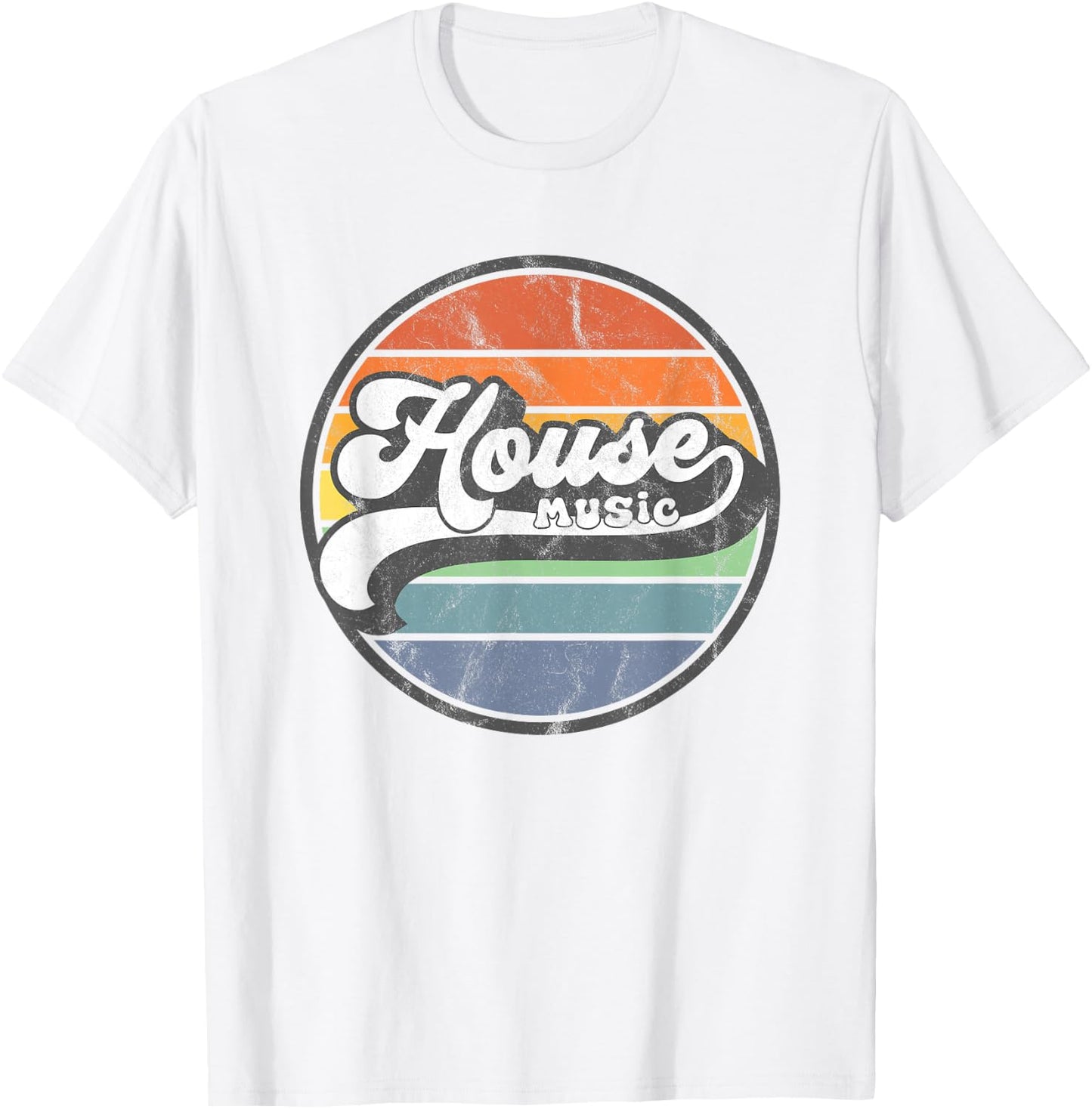 House Music - Retro DJ Sunset T-Shirt - T-Shirt | White