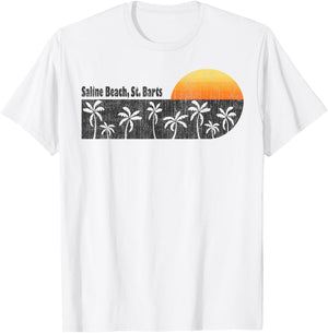 Retro Saline Beach St. Barts Naturalist Beach Women Kids T-Shirt - T-Shirt | White