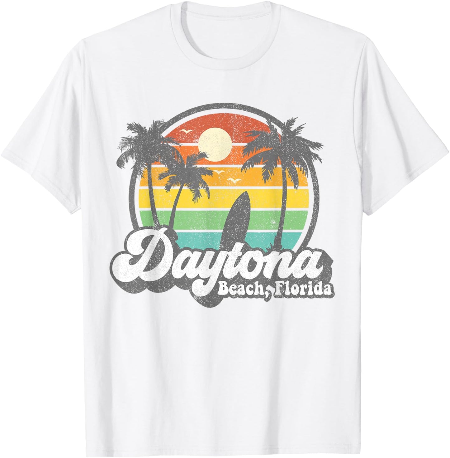 Vintage Daytona Beach Florida Surfing Retro 70's Surf Gift Women Girls Kids T-Shirt - T-Shirt | White