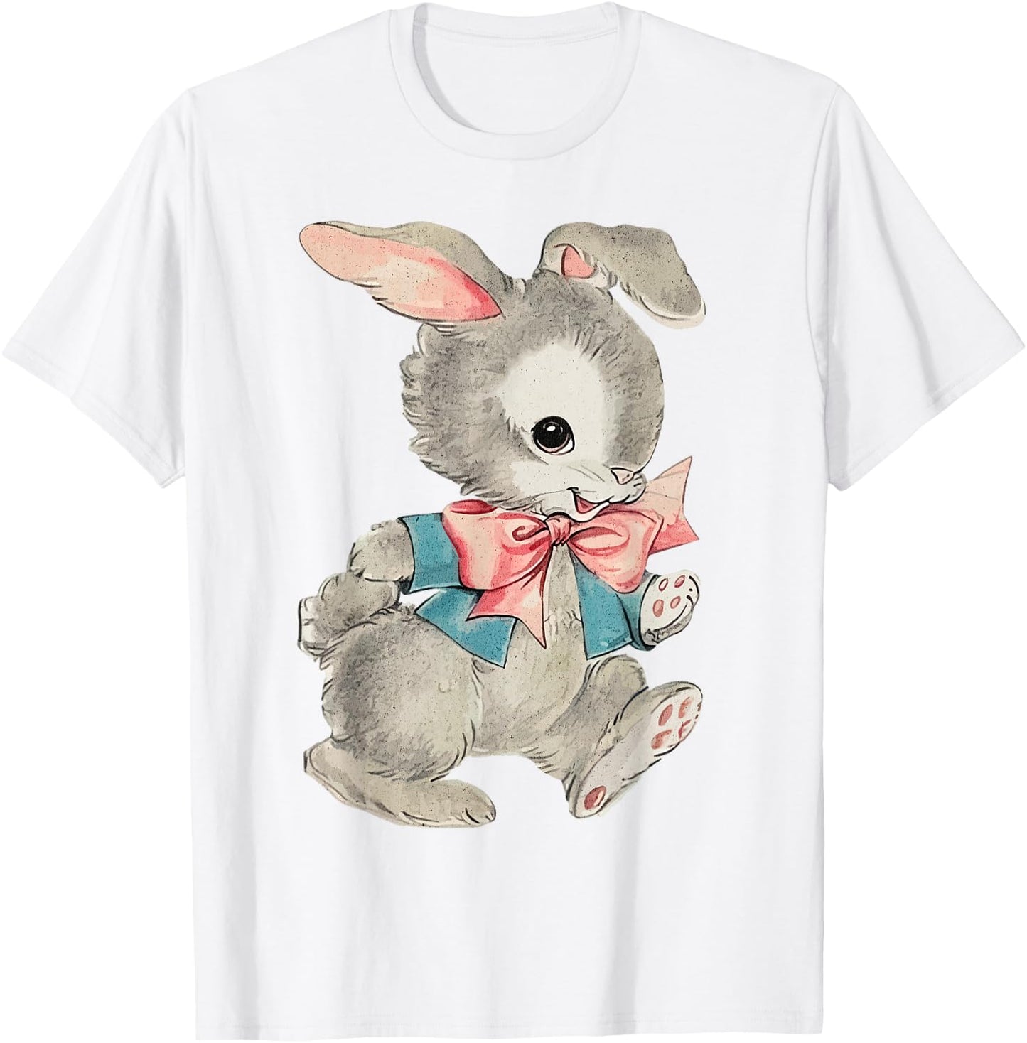 Vintage Easter Cute Easter Bunny Rabbit Spring Retro Vintage T-Shirt - T-Shirt | White