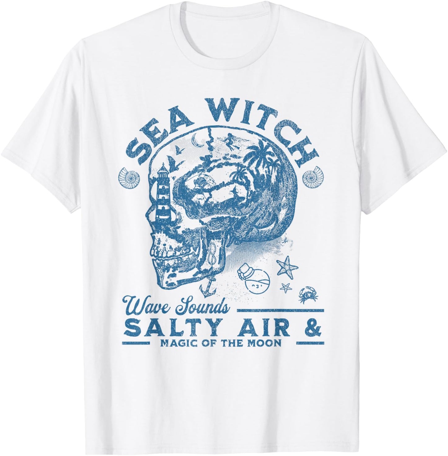 Sea Witch Wave Sounds Salty Air and Magic of the Moon T-Shirt - T-Shirt | White
