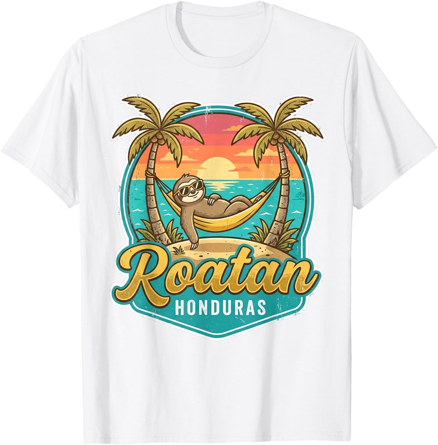 Roatan Sloth, Roatan Honduras Sloth, Roatan T-Shirt - T-Shirt | White