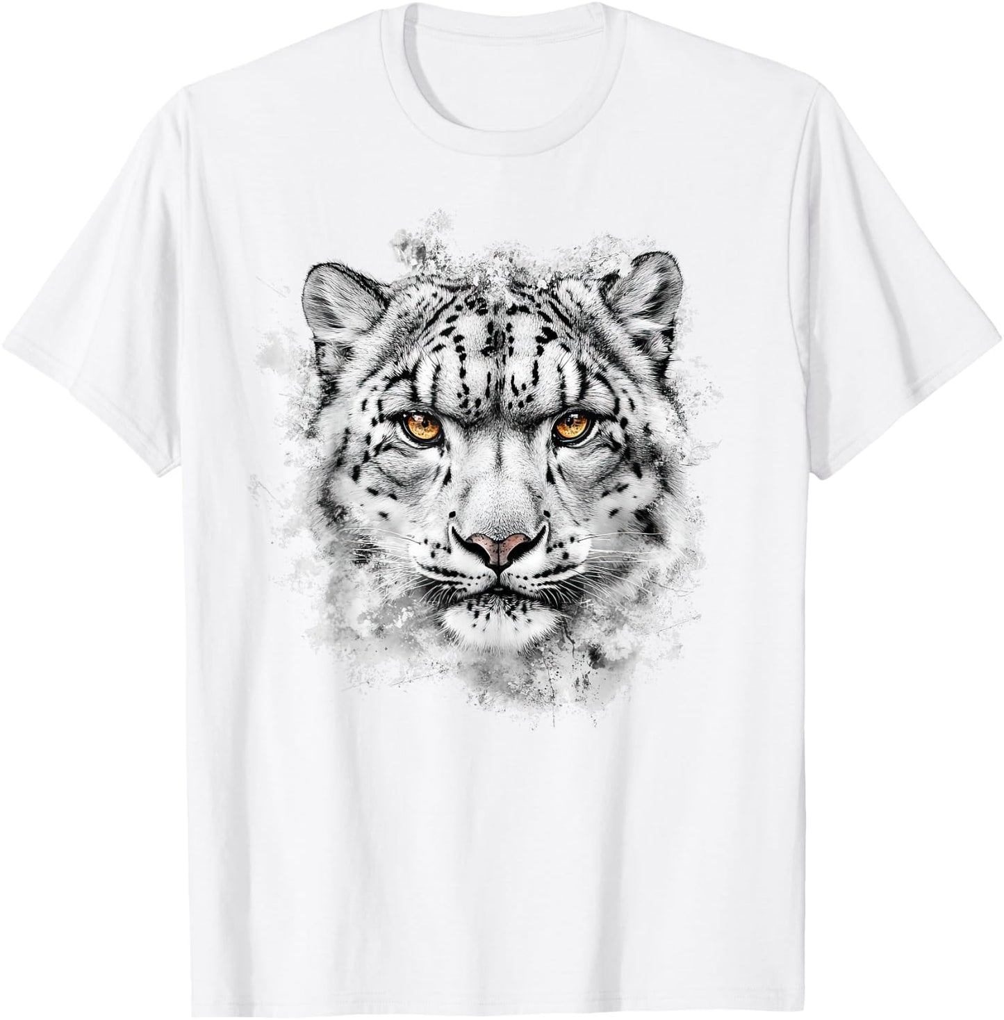 Snow Leopard Face T-Shirt - T-Shirt | White
