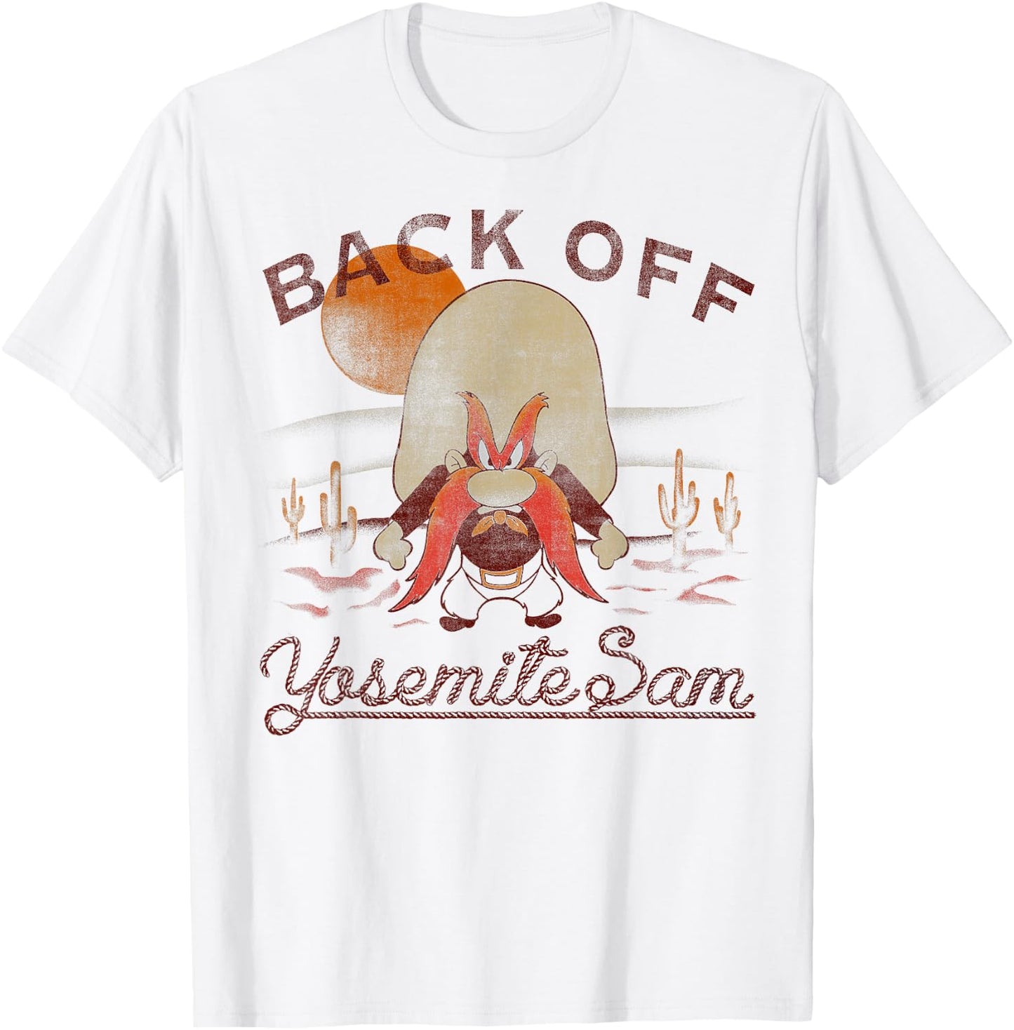 Looney Tunes Yosemite Sam Back Off Portrait T-Shirt - T-Shirt | White