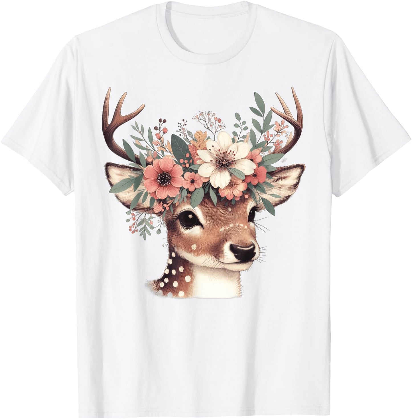 Reh Damen - Reh Kostüm Kinder Carnival Reindeer , White T-Shirt - T-Shirt | White