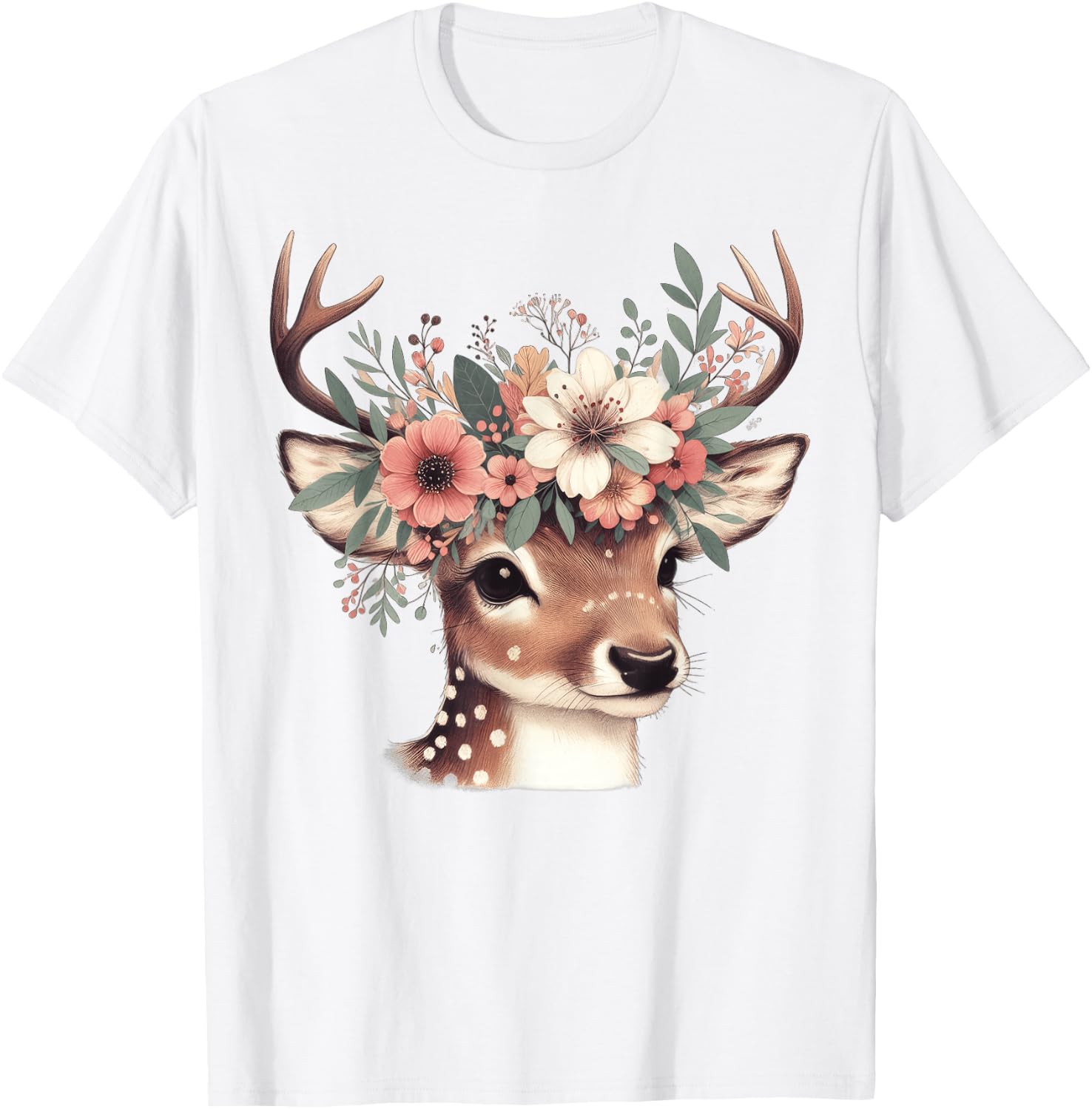 Reh Damen - Reh Kostüm Kinder Carnival Reindeer , White T-Shirt - T-Shirt | White