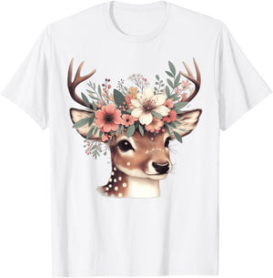 Reh Damen - Reh Kostüm Kinder Carnival Reindeer , White T-Shirt - T-Shirt | White