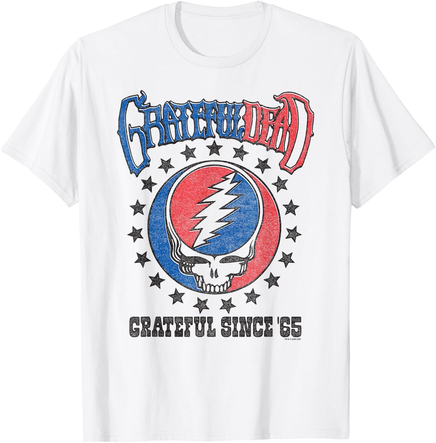 Grateful Dead Since '65 Steal Your Face and Stars Retro Band T-Shirt - T-Shirt | White