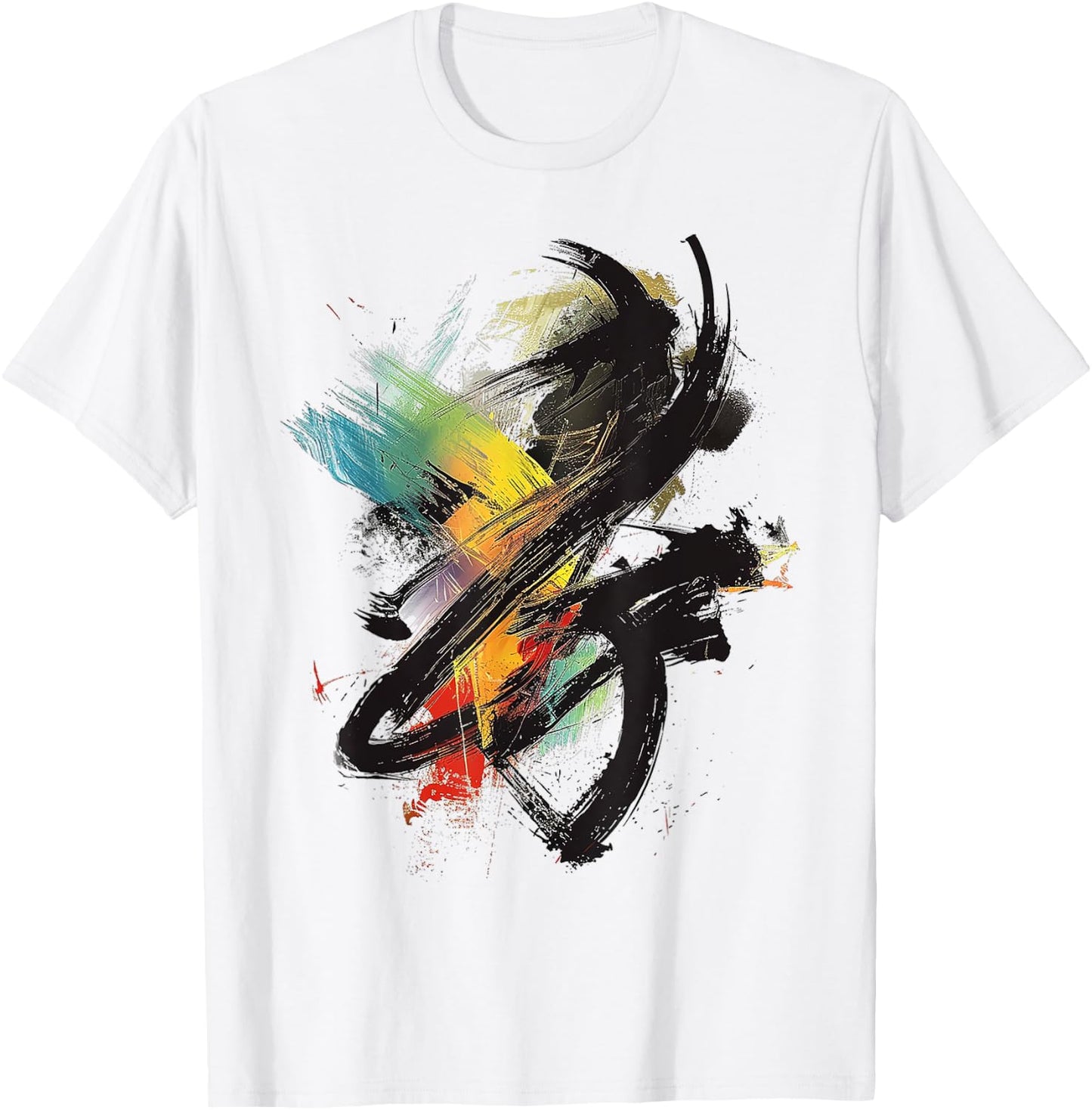 Abstract Art Colorful Graphic Art Painting , white, S T-Shirt - T-Shirt | White